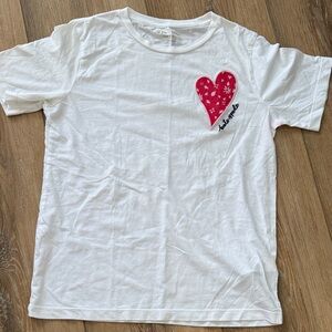 White Women’s Heart Applique T-Shirt